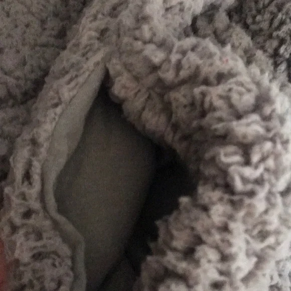 Z by Zella Bomber Fleece Hooded Sherpa Gray Jacket Size Medium - Picture 10 of 13